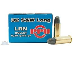 PRVI Partizan 32 S&W Long 98gr LRN Ammunition 50rds - PP-R3