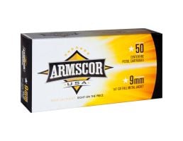 ArmsCor Ammo 9mm Ammunition, 50 Rounds FMJ 147Gr - FAC95