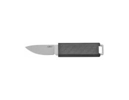 CRKT SCRIBE Silver Plain Drop Point 1.74" 2425 Stonewashed 5Cr15MoV
