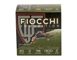 Fiocchi Flyway Steel 20 Gauge Ammunition, 25 Rounds Steel Shot #2 - 203ST2