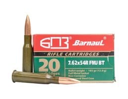 Barnaul Barnaul 7.62x54R Ammunition, 20 Rounds FMJ 185Gr - BRN762X54RFMJBT185