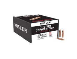 Nosler Custom Competition .22 Cal JHPBT Rifle Bullet, 77 gr 0.224" 250rds