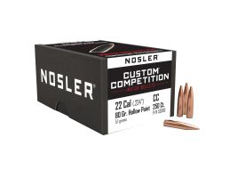 Nosler Custom Competition .22 Cal JHPBT Rifle Bullet, 80 gr 0.224" 250rds