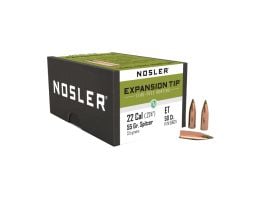 Nosler Expansion Tip .22 Cal CBTPT Rifle Bullet, 55 gr 0.224" 50rds
