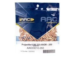 AAC 223 (.224) 55gr FMJ-BT 250/Ct Projectiles - 250