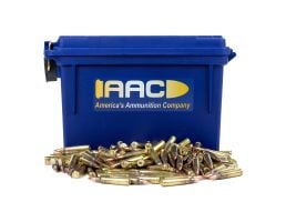 AAC 5.56 NATO 62 Grain FMJ Ammo 250rd With AAC Blue 30 Cal Ammo Can