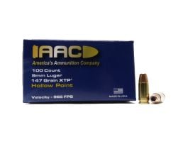 AAC 9mm Ammo 147 Grain XTP Hollow Point 100rd Box