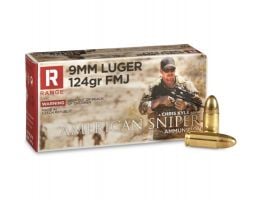 American Sniper Range 124 gr FMJ 9mm Ammunition, 50 Rounds