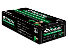 Ammo Inc STREAK 9mm Ammo 124 Grain TMC Green, 50rds