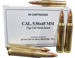Armscor 5.56x45mm NATO Ammo 55 Grain FMJ 20rds - 50348