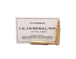 Armscor Ammunition 55 gr FMJ 5.56 M193 Ammunition, 20 Rounds