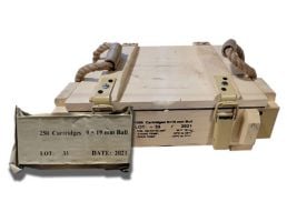 BMZ 115 gr FMJ Brass Cased 9mm Battle Pack, 1000 Rounds in Wooden Crate