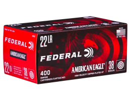 400 Rounds of Federal American Eagle .22LR JHP 38gr Ammo