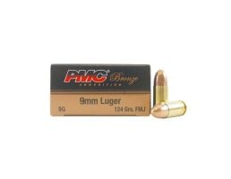 1000 Rounds of PMC Bronze 9mm FMJ 124 Grain Ammo
