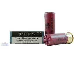 Federal 12ga 2.75" 8 Pellets 000 Buck Power-Shok Shotshell Ammunition 5rds - F127 000