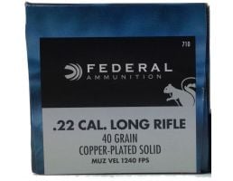 Federal 22 Long Rifle 40 Grain Copper Plated Solid Game-Shok 500rds (10 boxes of 50) - 710