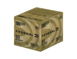 Federal 124 gr Military Grade FMJ 9mm Ammo 50 Rounds | PSA