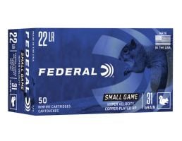 Federal Premium Small Game Hyper Velocity 31 gr CPHP .22 LR Ammunition 50 Rounds