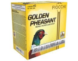 Fiocchi Golden Pheasant 20 Gauge Shotgun Shells 3" #4, 25rds - 203GP4