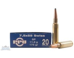 PRVI Partizan 7.5x55 Swiss 174 gr SP Ammunition 20rds - PP7.22