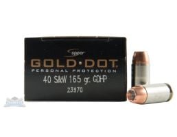 Speer 40 S&W 165gr Gold Dot Ammuniiton 20rds - 23970