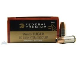 Federal 9mm 147gr Hydra-Shok Ammunition 20rds - P9HS2