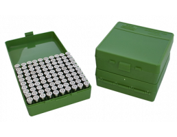 MTM Case Guard FlipTop Ammo Box 380ACP/9mm-Green-100rd-P-100-9-10
