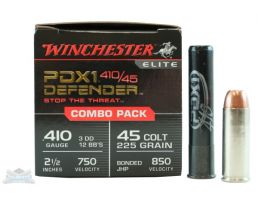 Winchester 410/45 Colt PDX1 Combo Pack Ammunition 20rds  (10 410  & 10 45) - S41045PD