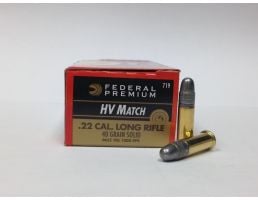 Federal 22 Long Rifle 40gr Solid Gold Medal Ammunition 50rds - 719