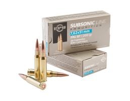 PRVI Partizan 7.62x51mm FMJ BT Subsonic Ammunition 20rd Box - PPS762