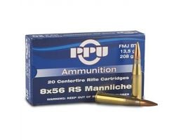 Prvi Partizan 8x56 RS Mannlicher FMJ 208 gr 20 Rounds Ammunition - PP856F