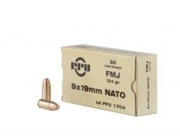 Prvi Partizan 9mm FMJ 124 gr 50 Rounds Ammunition - PPN9