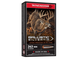 Winchester 243 95gr Ballistic Silvertip Rifle Ammunition 20trds - SBST243A