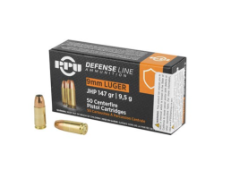 Prvi Partizan Defense 147 gr JHP 9mm Ammo, 50/box - PPD92