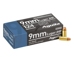 Aguila Pistol 9mm Ammunition, 50 Rounds JHP 124Gr - 1E092125