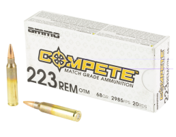 Ammo Inc Match .223 Remington 68 gr BTHP 20rds Rifle Ammo for Target Precision - 223068BTHPA20