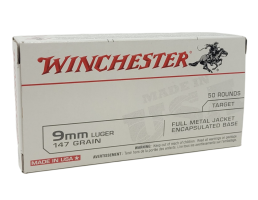 Winchester 9mm 147 Grain FMJ Encapsulated Base 50rd - Q4468