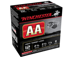 Winchester 12ga 2.75 1-1/8oz #8 AA Light Target Load Shotshell Ammunition 25rds - AA128