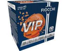 Fiocchi VIP 2.75" 3/4 oz #9 28 Gauge Ammunition, 25 Rounds