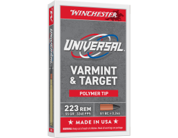 Winchester Ammo 223 Rem 55gr Polymer Tip 20rd Universal Varmint and Target - U223PT55