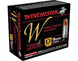Winchester 9mm 147gr JHP Defend Ammunition 20rds - W9MMD