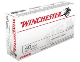 Winchester USA 40 S&W 180gr FMJ Ammunition 50rds - Q4238