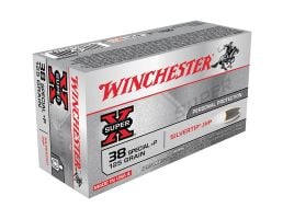 Winchester 38 Special+P 125gr Siver-Tip Hollow Point Super-X Ammunition 50rds - X38S8HP