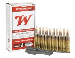 Winchester 55 gr FMJ M193 5.56x45 Ammunition, 30 Rounds On Stripper Clips