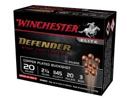 Winchester Defender 2.75" #3 Copper Plated Buckshot 20 Gauge Ammunition 10 Rounds For Sale