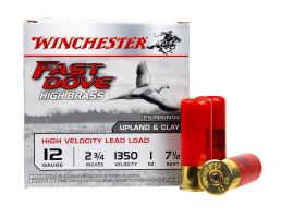 Winchester Fast Dove High Brass 2.75" 1 oz 7.5 Shot 12 Gauge Ammunition, 25 Rounds