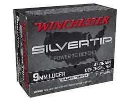 Winchester Silvertip 147 gr JHP 9mm Ammunition 20 Rounds