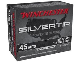 Winchester Silvertip 185 gr JHP .45 ACP Ammunition 20 Rounds