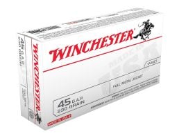Winchester USA 230 gr FMJ 45 GAP Ammo 50/box - USA45G
