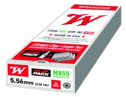 Winchester USA Clip Pack M855 62 gr FMJ 5.56x45 Ammunition, 30 Rounds on Clip